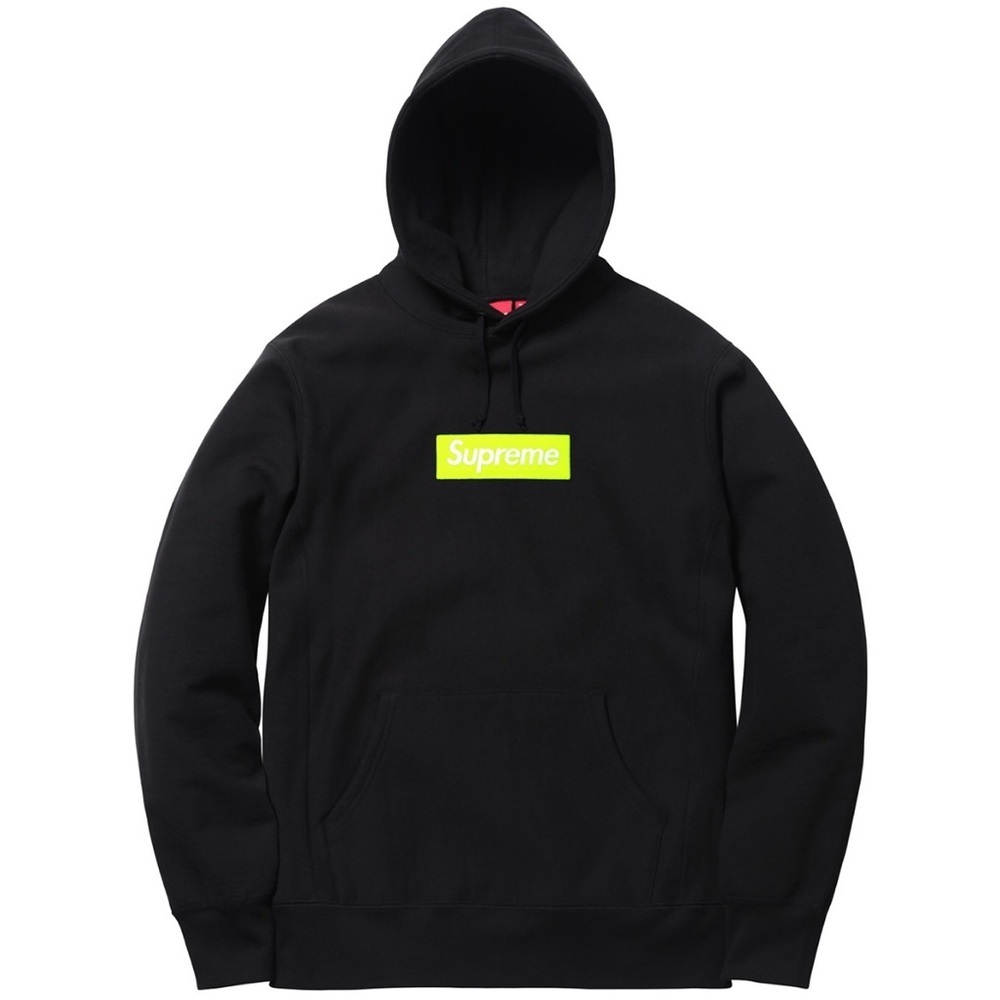 Supreme FW17 Neon Green Box logo Hoodie - Picture 1 of 9